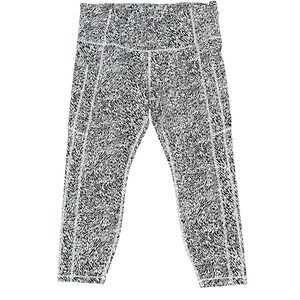 Athleta Leggings Womens 1X Ultimate Stash Textured 7/8 Tailwind‎ Black White
